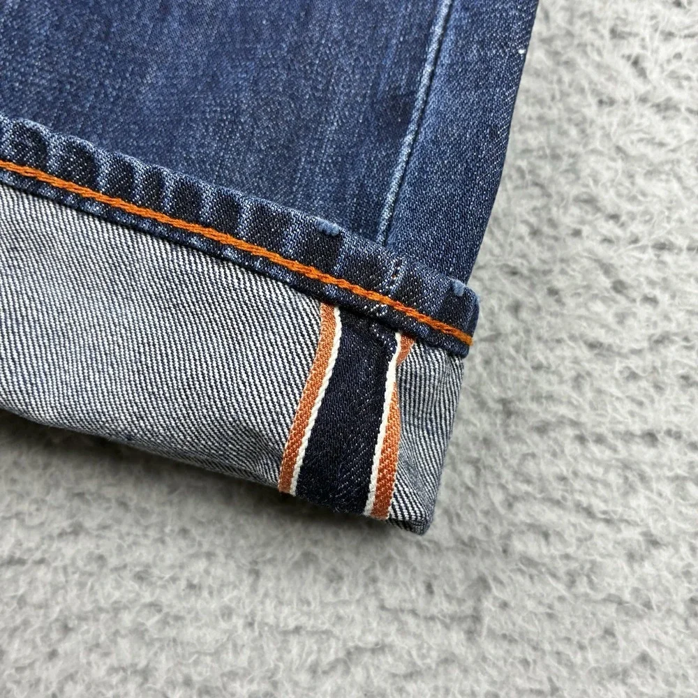 Jean Shop Denim Jeans Men's 28 (29x31) Blue Mick Selvedge Straight Distressed